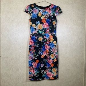 Betsey Johnson Black Floral Dress Very Cute Size 6